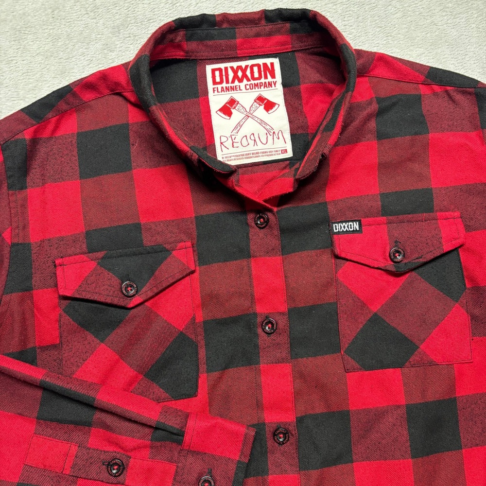 Dixxon Flannel Company Shirt Mens XL Redrum Red Black Buffalo Check EUC